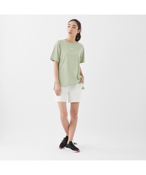 FILA(フィラ)の「FILA/フィラ 水陸両用 半袖 ブランド ロゴ ストレッチ 吸水速乾 UVカット 軽量 ラッシュガード クルーネック Tシャツ(Tシャツ/カットソー・レディース・ホワイト/グリーン/ピンク/サックスブルー系/ブラック・L/S/M/LL)」の19枚目の写真