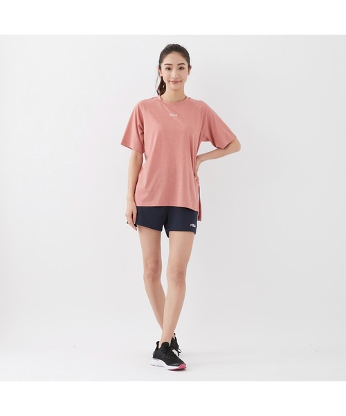 FILA(フィラ)の「FILA/フィラ 水陸両用 半袖 ブランド ロゴ ストレッチ 吸水速乾 UVカット 軽量 ラッシュガード クルーネック Tシャツ(Tシャツ/カットソー・レディース・ホワイト/グリーン/ピンク/サックスブルー系/ブラック・L/S/M/LL)」の8枚目の写真
