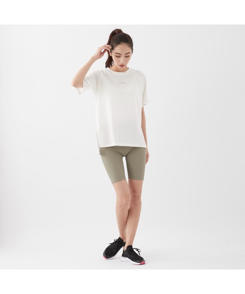 FILA(フィラ)の「FILA/フィラ 水陸両用 半袖 ブランド ロゴ ストレッチ 吸水速乾 UVカット 軽量 ラッシュガード クルーネック Tシャツ(Tシャツ/カットソー・レディース・ホワイト/グリーン/ピンク/サックスブルー系/ブラック・L/S/M/LL)」の18枚目の写真