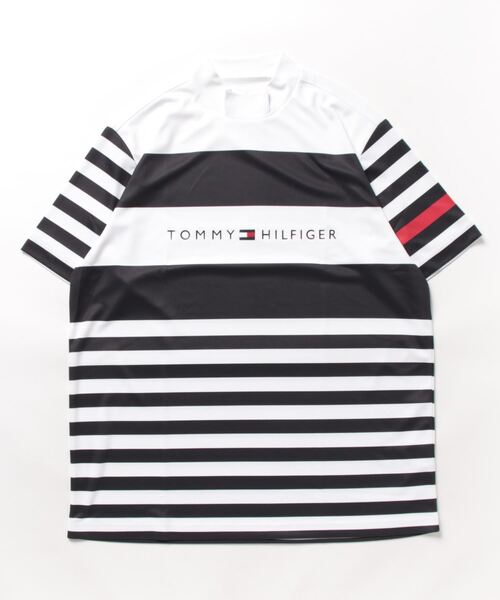 TOMMY HILFIGER GOLF（トミー ヒルフィガー ゴルフ）の「[トミー ヒルフィガー ゴルフ] メンズ ランダムボーダー モックネックシャツ　 （Tシャツ/カットソー・メンズ・ホワイト/サックスブルー/ベージュ/グリーン・LL/M/XL/L）」の2枚目の写真