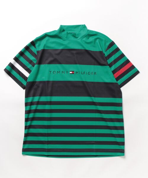TOMMY HILFIGER GOLF（トミー ヒルフィガー ゴルフ）の「[トミー ヒルフィガー ゴルフ] メンズ ランダムボーダー モックネックシャツ　 （Tシャツ/カットソー・メンズ・ホワイト/サックスブルー/ベージュ/グリーン・LL/M/XL/L）」の3枚目の写真