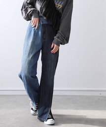 n'OrLABEL | 『アシメデザイン配色デニムパンツ』(デニムパンツ)