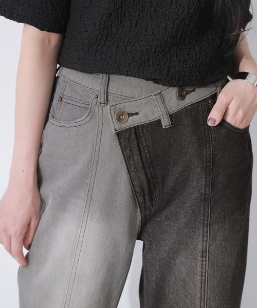 n'OrLABEL（ノアールレーベル）の「【廃盤】『アシメデザイン配色デニムパンツ』（デニムパンツ・レディース・ブルー/ブラック・2/1）」の14枚目の写真