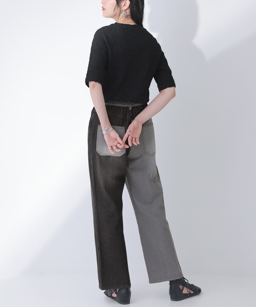 n'OrLABEL（ノアールレーベル）の「【廃盤】『アシメデザイン配色デニムパンツ』（デニムパンツ・レディース・ブルー/ブラック・2/1）」の13枚目の写真