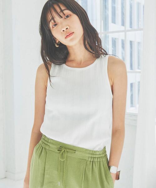 coen（コーエン）の「ボーダー&ソリッドアメスリタンクトップ（タンクトップ・レディース・ブラック/その他1/その他2/ホワイト・M/L）」の2枚目の写真