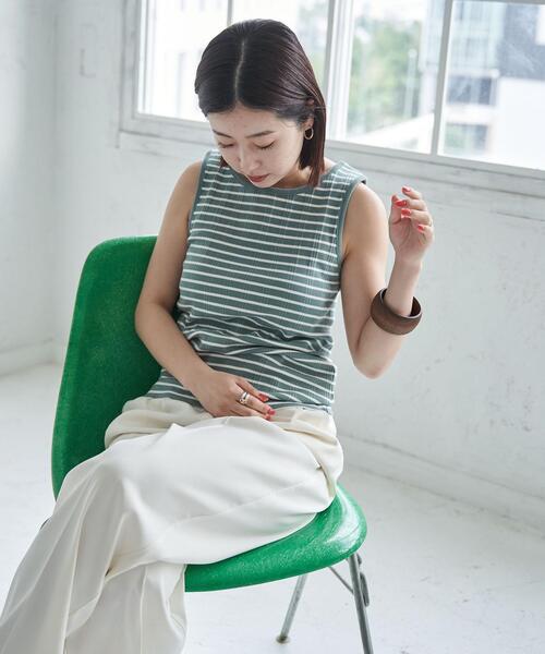 coen（コーエン）の「ボーダー&ソリッドアメスリタンクトップ（タンクトップ・レディース・ブラック/その他1/その他2/ホワイト・M/L）」の5枚目の写真