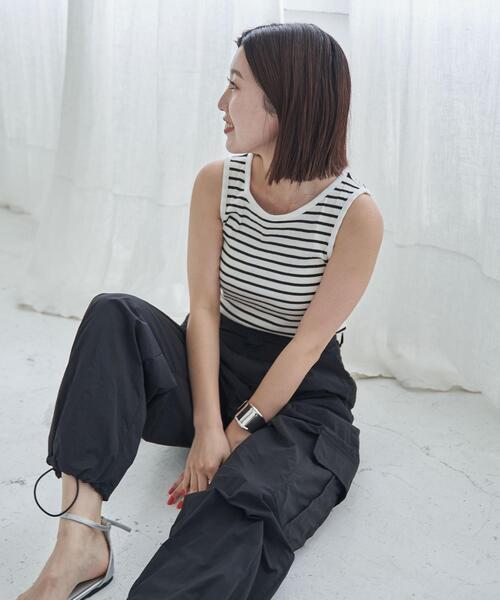 coen（コーエン）の「ボーダー&ソリッドアメスリタンクトップ（タンクトップ・レディース・ブラック/その他1/その他2/ホワイト・M/L）」の7枚目の写真