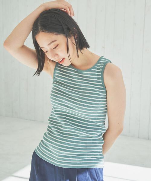 coen（コーエン）の「ボーダー&ソリッドアメスリタンクトップ（タンクトップ・レディース・ブラック/その他1/その他2/ホワイト・M/L）」の12枚目の写真