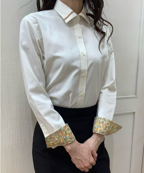 TOKYO SHIRTS（トウキョウシャツ）の「形態安定ノーアイロン ワイド 長袖ビジネスワイシャツ（ビジネスシャツ・レディース・ライトイエロー・S/M/XL/XS/L/LL）」の15枚目の写真