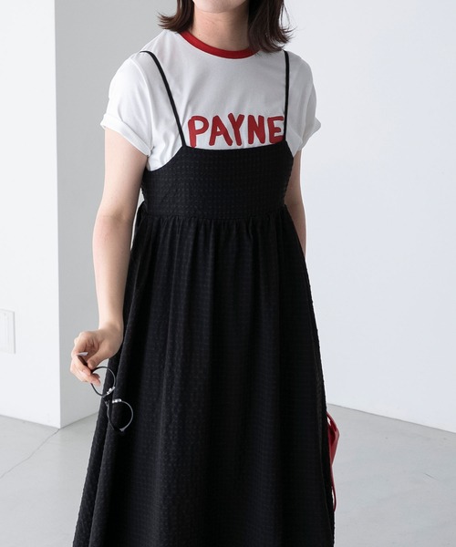 BONLECILL（ボンルシール）の「アソート柄 バックリボン フレアギャザーキャミソールワンピース（ワンピース・レディース・ブラック/オフホワイト/ブラック系/グリーン系・FREE）」の16枚目の写真