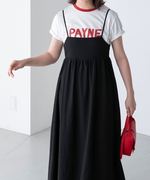 BONLECILL（ボンルシール）の「アソート柄 バックリボン フレアギャザーキャミソールワンピース（ワンピース・レディース・ブラック/オフホワイト/ブラック系/グリーン系・FREE）」の17枚目の写真