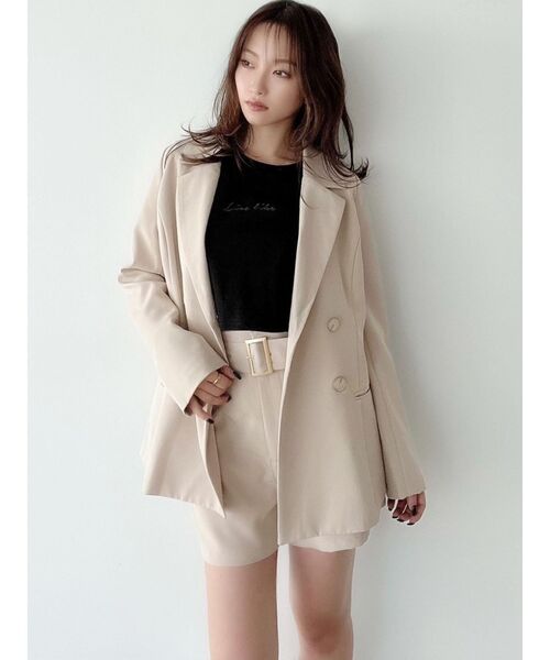 RESEXXY（リゼクシー）の「ポイントロゴ刺繍Tシャツ（Tシャツ/カットソー・レディース・ピンク/ホワイト/ベージュ/ブラック・FREE）」の11枚目の写真