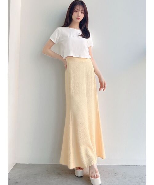 RESEXXY（リゼクシー）の「ポイントロゴ刺繍Tシャツ（Tシャツ/カットソー・レディース・ピンク/ホワイト/ベージュ/ブラック・FREE）」の18枚目の写真