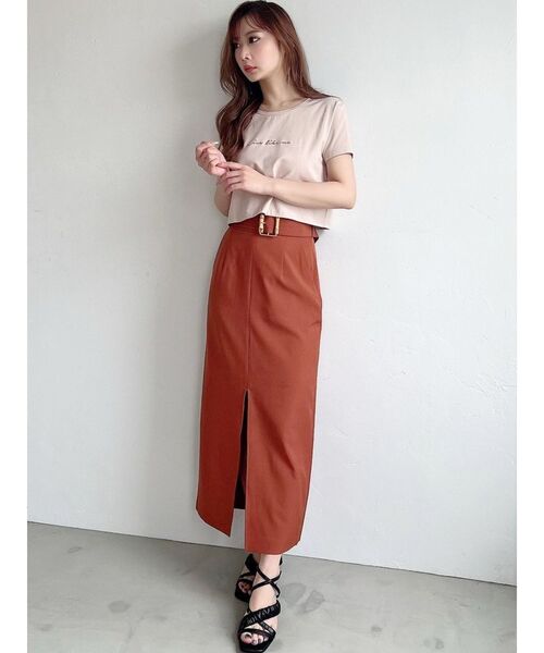 RESEXXY（リゼクシー）の「ポイントロゴ刺繍Tシャツ（Tシャツ/カットソー・レディース・ピンク/ホワイト/ベージュ/ブラック・FREE）」の22枚目の写真