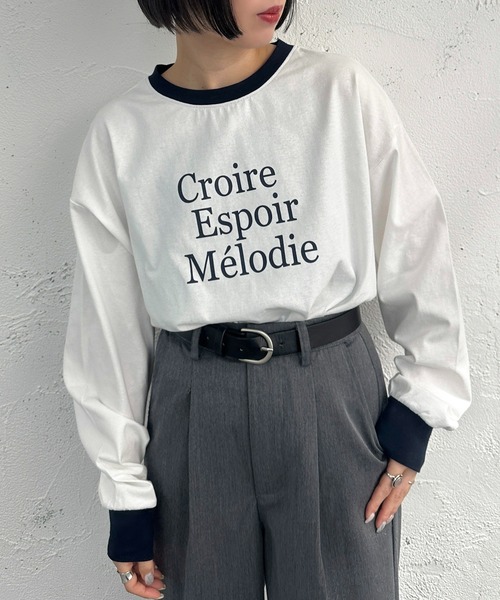 apres jour mignon（アプレジュールミニョン）の「リンガーロンT【ZOZOTOWN限定アイテム】（Tシャツ/カットソー・レディース・グリーン/ネイビー/イエロー・フリー/X-LARGE）」の11枚目の写真