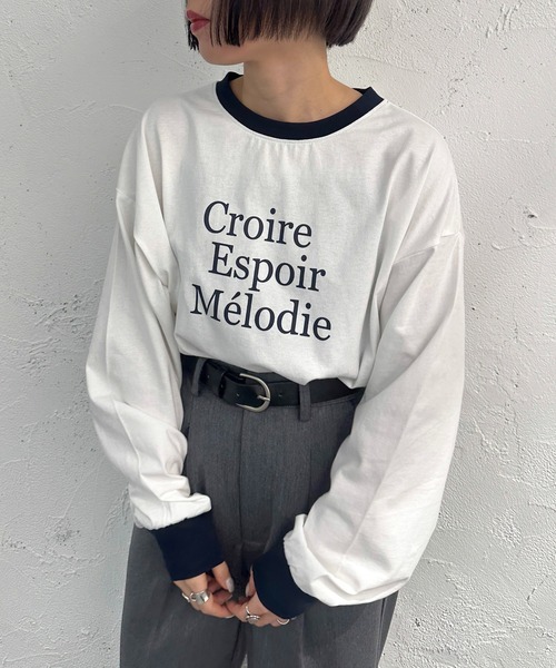 apres jour mignon（アプレジュールミニョン）の「リンガーロンT【ZOZOTOWN限定アイテム】（Tシャツ/カットソー・レディース・グリーン/ネイビー/イエロー・フリー/X-LARGE）」の12枚目の写真