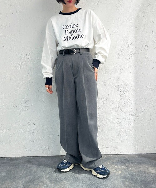 apres jour mignon（アプレジュールミニョン）の「リンガーロンT【ZOZOTOWN限定アイテム】（Tシャツ/カットソー・レディース・グリーン/ネイビー/イエロー・フリー/X-LARGE）」の14枚目の写真