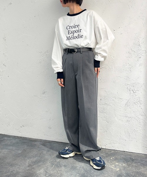 apres jour mignon（アプレジュールミニョン）の「リンガーロンT【ZOZOTOWN限定アイテム】（Tシャツ/カットソー・レディース・グリーン/ネイビー/イエロー・フリー/X-LARGE）」の15枚目の写真