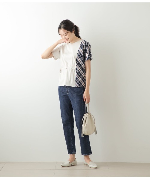 セール】ハウスタータン切り替え ドロストカットソー（Tシャツ