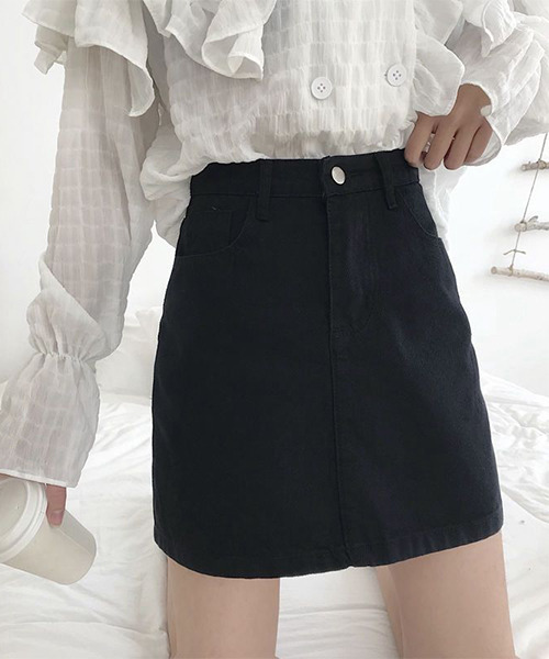 c.u.l（シーユーエル）の「台形デニムスカート culw424（スカート・レディース・ライトブルー/ブラック/グレー/ブルー・L/M/XL）」の21枚目の写真