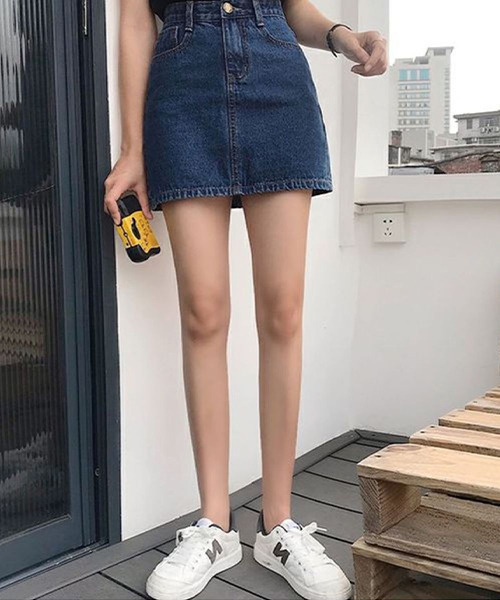 c.u.l（シーユーエル）の「台形デニムスカート culw424（スカート・レディース・ライトブルー/ブラック/グレー/ブルー・L/M/XL）」の14枚目の写真