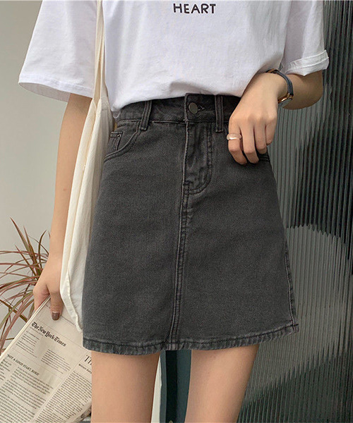 c.u.l（シーユーエル）の「台形デニムスカート culw424（スカート・レディース・ライトブルー/ブラック/グレー/ブルー・L/M/XL）」の19枚目の写真