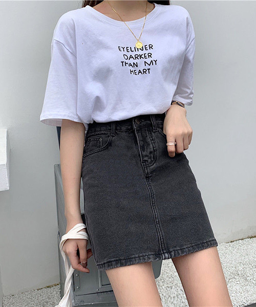 c.u.l（シーユーエル）の「台形デニムスカート culw424（スカート・レディース・ライトブルー/ブラック/グレー/ブルー・L/M/XL）」の20枚目の写真