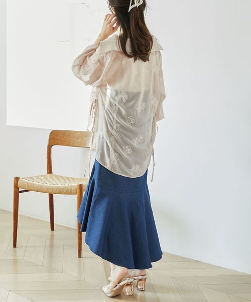 MAJESTIC LEGON(マジェスティックレゴン)の「サイドリボンシアーシャツ(シャツ/ブラウス・レディース・ホワイト系その他2/ピンク系その他2/ブラック系その他/A・MEDIUM)」の20枚目の写真