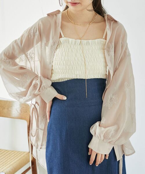 MAJESTIC LEGON(マジェスティックレゴン)の「サイドリボンシアーシャツ(シャツ/ブラウス・レディース・ホワイト系その他2/ピンク系その他2/ブラック系その他/A・MEDIUM)」の22枚目の写真