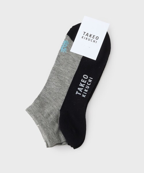 TAKEO KIKUCHI(タケオキクチ)の「◆バイカラー ショートソックス(ソックス/靴下・メンズ・ブラック系4/ベージュ系4/パープル系その他/ネイビー系4・00)」の2枚目の写真
