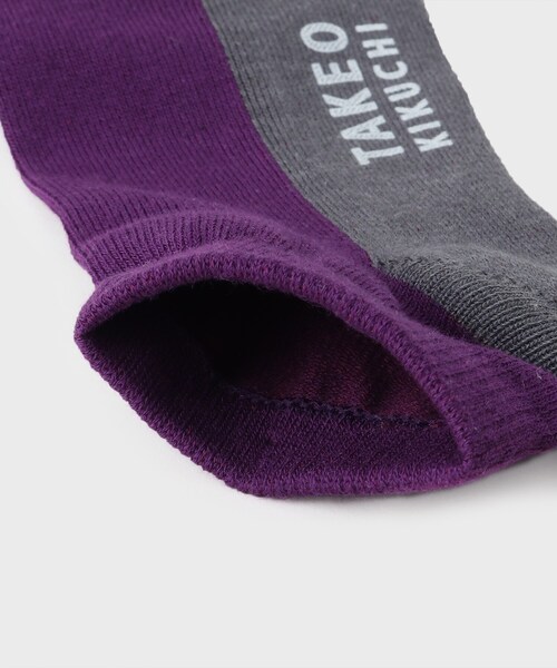 TAKEO KIKUCHI(タケオキクチ)の「◆バイカラー ショートソックス(ソックス/靴下・メンズ・ブラック系4/ベージュ系4/パープル系その他/ネイビー系4・00)」の9枚目の写真