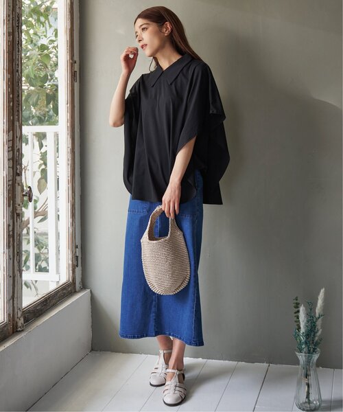 LBC（エルビーシー）の「シルケット襟付きプルオーバー（Tシャツ/カットソー・レディース・ブラック/ネイビー/ホワイト・M）」の4枚目の写真