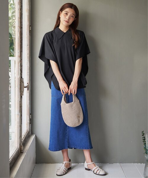 LBC（エルビーシー）の「シルケット襟付きプルオーバー（Tシャツ/カットソー・レディース・ブラック/ネイビー/ホワイト・M）」の6枚目の写真