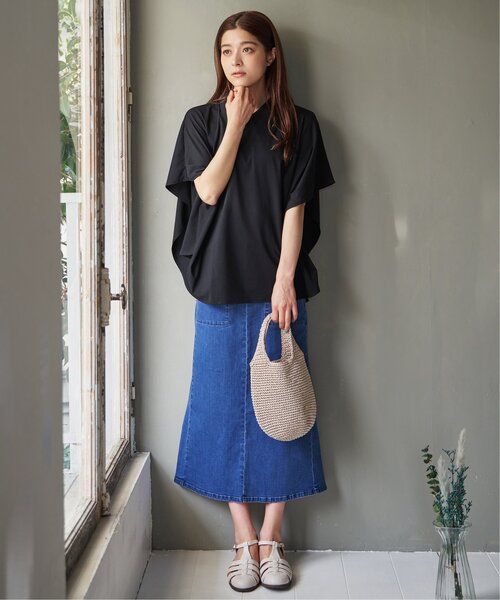 LBC（エルビーシー）の「シルケット襟付きプルオーバー（Tシャツ/カットソー・レディース・ブラック/ネイビー/ホワイト・M）」の15枚目の写真