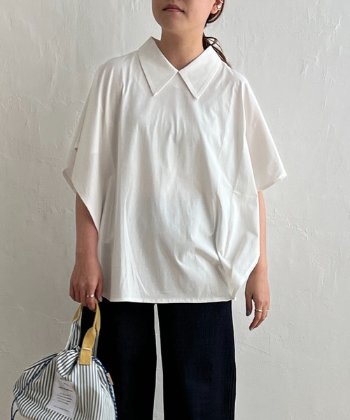 LBC（エルビーシー）の「シルケット襟付きプルオーバー（Tシャツ/カットソー・レディース・ブラック/ネイビー/ホワイト・M）」の2枚目の写真