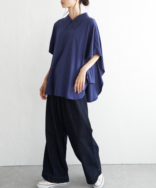 LBC（エルビーシー）の「シルケット襟付きプルオーバー（Tシャツ/カットソー・レディース・ブラック/ネイビー/ホワイト・M）」の22枚目の写真