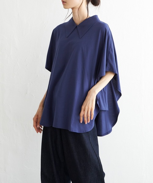 LBC（エルビーシー）の「シルケット襟付きプルオーバー（Tシャツ/カットソー・レディース・ブラック/ネイビー/ホワイト・M）」の21枚目の写真