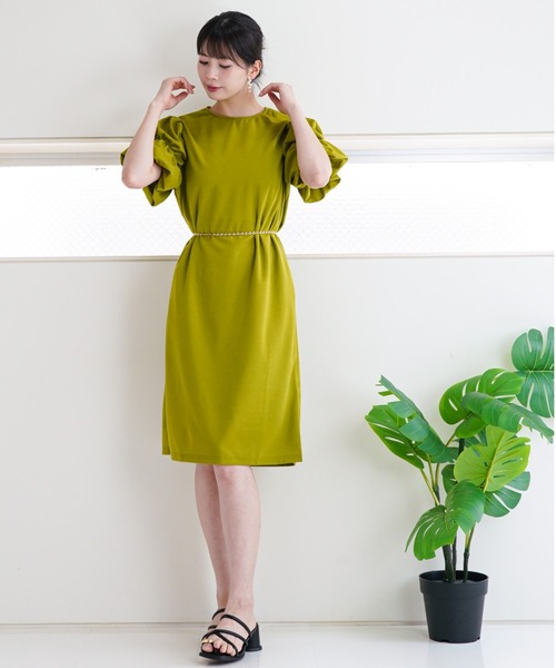 日本未入荷 YSO★パフスリーブシェルモチーフナイトワンピース セール】花柄パフスリーブワンピース SP25s105【SunsetPark