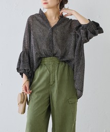 PUAL CE CIN | 【Du noir】ドット柄シアーブラウス(シャツ/ブラウス)