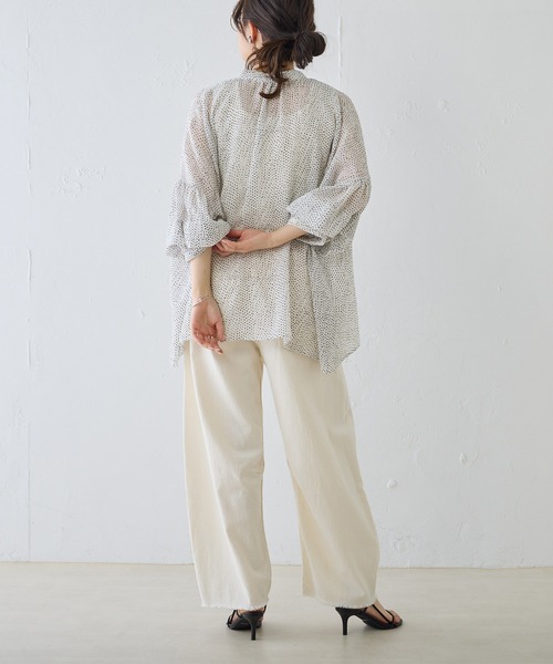 PUAL CE CIN（ピュアルセシン）の「【Du noir】ドット柄シアーブラウス（シャツ/ブラウス・レディース・ホワイト系/ブラック系・FREE）」の8枚目の写真