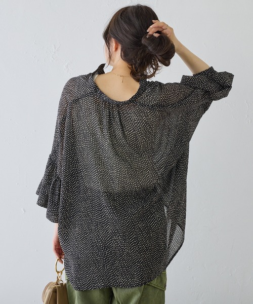 PUAL CE CIN（ピュアルセシン）の「【Du noir】ドット柄シアーブラウス（シャツ/ブラウス・レディース・ホワイト系/ブラック系・FREE）」の11枚目の写真