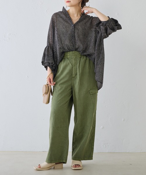 PUAL CE CIN（ピュアルセシン）の「【Du noir】ドット柄シアーブラウス（シャツ/ブラウス・レディース・ホワイト系/ブラック系・FREE）」の13枚目の写真