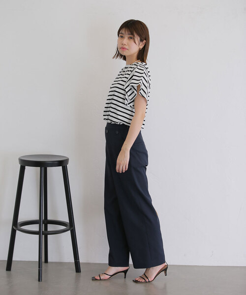 La TOTALITE（ラトータリテ）の「マリンパンツ（スラックス・レディース・ホワイト/ベージュ/ネイビー・36/38）」の9枚目の写真