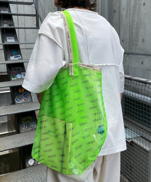 CIAOPANIC(チャオパニック)の「【GRAIN/グレイン】メッシュロゴトートバッグ(トートバッグ・レディース・ブラック/ベージュ/グリーン/ブルー/イエロー/ピンク・FREE)」の21枚目の写真