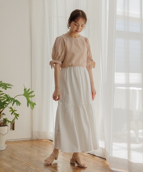 flower（フラワー）の「ボリュームティアードスカート（スカート・レディース・ホワイト/ベージュ・FREE）」の17枚目の写真