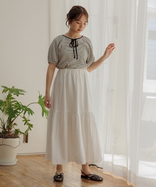 flower（フラワー）の「ボリュームティアードスカート（スカート・レディース・ホワイト/ベージュ・FREE）」の21枚目の写真