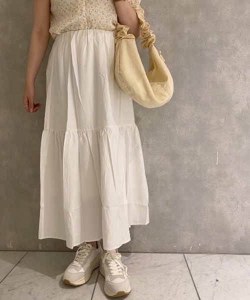flower（フラワー）の「ボリュームティアードスカート（スカート・レディース・ホワイト/ベージュ・FREE）」の19枚目の写真