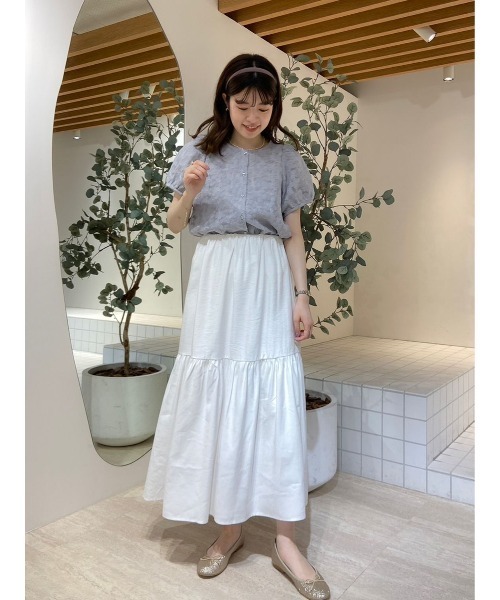 flower（フラワー）の「ボリュームティアードスカート（スカート・レディース・ホワイト/ベージュ・FREE）」の15枚目の写真