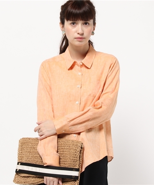 La TOTALITE（ラトータリテ）の「フレンチリネン2WAYシャツ（シャツ/ブラウス・レディース・サックスブルー/ピンク系その他/オレンジ・FREE）」の3枚目の写真