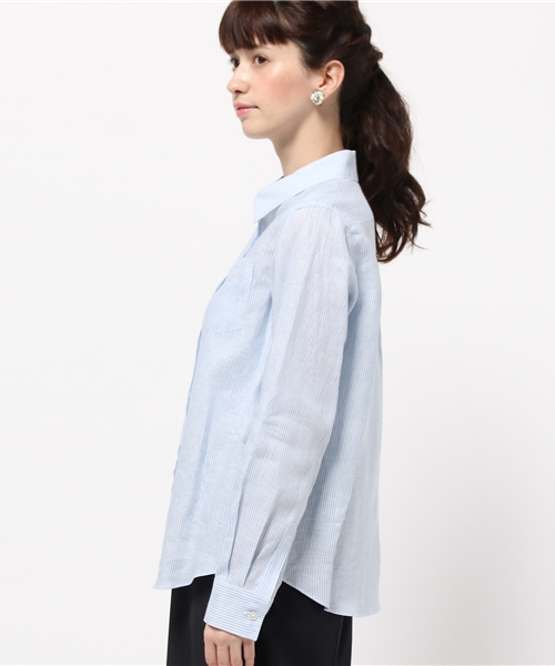 La TOTALITE（ラトータリテ）の「フレンチリネン2WAYシャツ（シャツ/ブラウス・レディース・サックスブルー/ピンク系その他/オレンジ・FREE）」の5枚目の写真